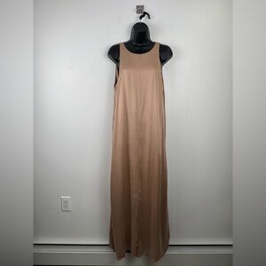 Lunya Women Washable Silk Scoop Neck Maxi Sleep Dress Size Small